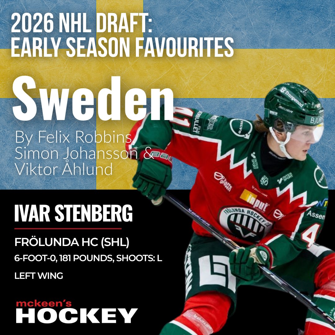 mckeenshockey's tweet image. 2026 Draft: Early Favourites – Sweden Edition

Our scouting team takes a close look at Sweden’s most promising players for the 2026 NHL Draft including Ivar Stenberg, Elton Hermansson, and Malte Gustafsson.

👉 Read the full breakdown: f.mtr.cool/vzgswgjepe

Written by…