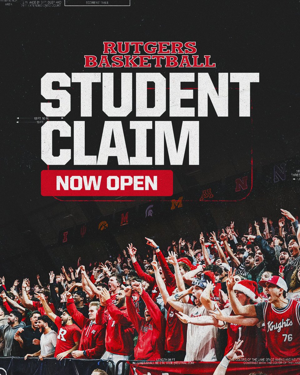 🚨STUDENT CLAIMS ARE OPEN! 🚨

Grab your spot for Rutgers men’s Basketball games all season long before they’re gone!

🔗: scarletknights.evenue.net/signin
📰: go.rutgers.edu/atcutfkr