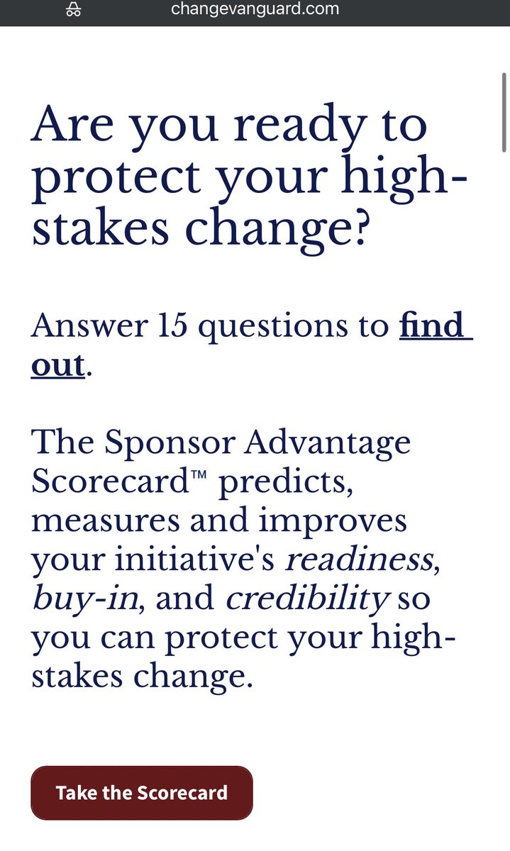 ManuelGiudiceTC's tweet image. We are live! 🚀

The new site is finally up - the Scorecard is still in the making, but it’ll be out soon.

Take a look 👇

changevanguard.com

#ChangeVanguard #LeadershipDevelopment #OrganizationalDevelopment #ChangeManagement #FutureOfWork #LeadershipInsights