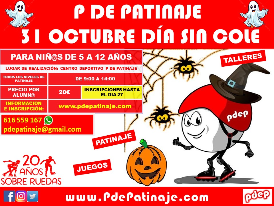 #DíaSinCole en P de Patinaje.
SEGUIMOS CON LAS INSCRIPCIONES ABIERTAS HASTA AGOTAR LAS PLAZAS, QUEDAN MUY POCAS
#20añosDandoClasesDePatinaje 
#CentroDeportivoPDEP
#JugamosPatinando
#RegalaPatinaje 
#ClasesSegurasYDivertidas
#PatinaYDisfruta