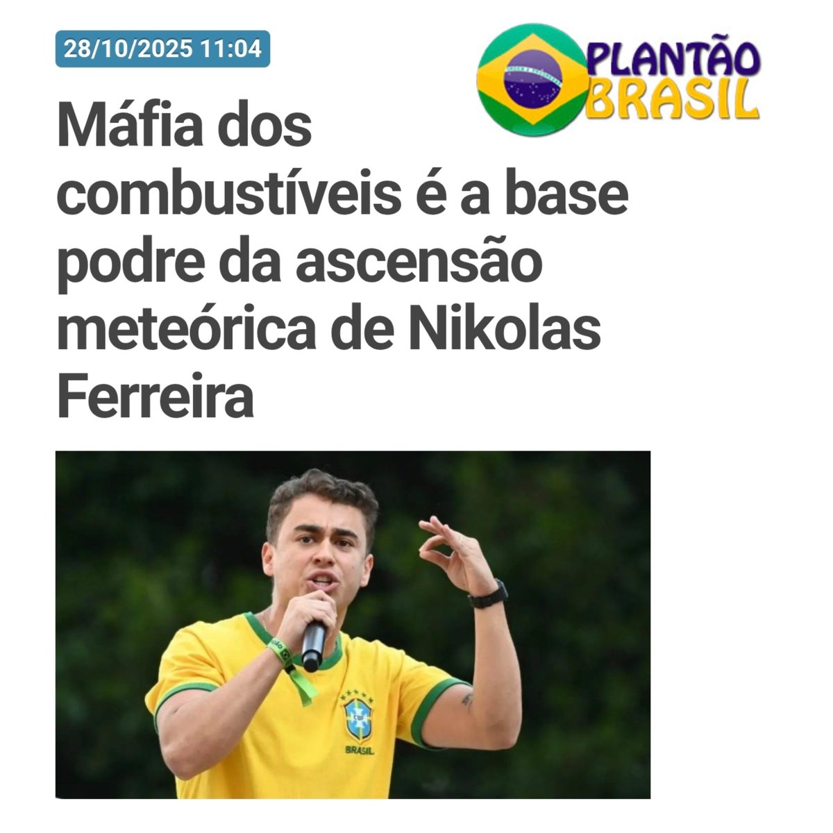 Nikolas Ferreira vai fazer vídeo com fundo preto sobre esta matéria?