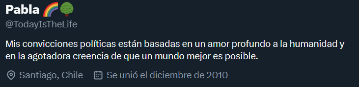 <a href="/TodayIsTheLife/">Pabla 🌈🌳</a> Cuanto "amor y humanidad" en este comentario deseandole sufrimiento a otra persona por no pensar como tú, CHANTA, eres odiadora y mala.