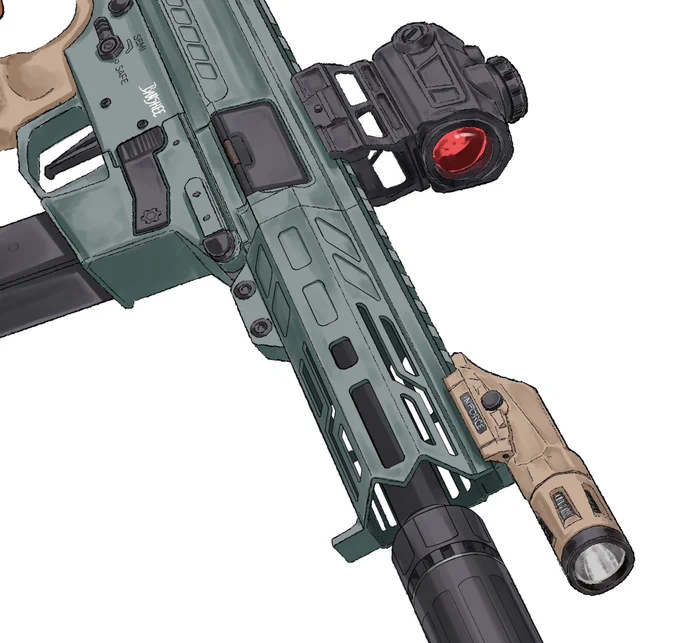 一応投稿っ CMMGといえばこのハンドガードの肉抜き模様! まだMk47がMutantだった頃のも無骨で好きだけど この一癖のあるセクシーなのもめちゃんこりんにスキ