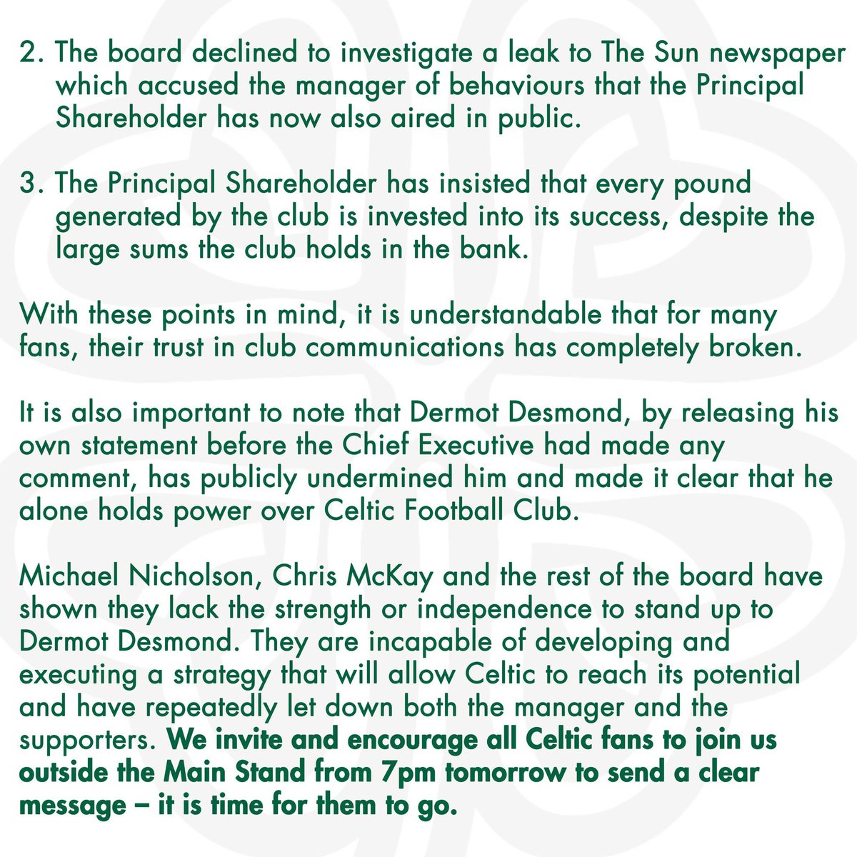 Sack The Board

7pm tomorrow outside the Main Stand

It is time for them to go.