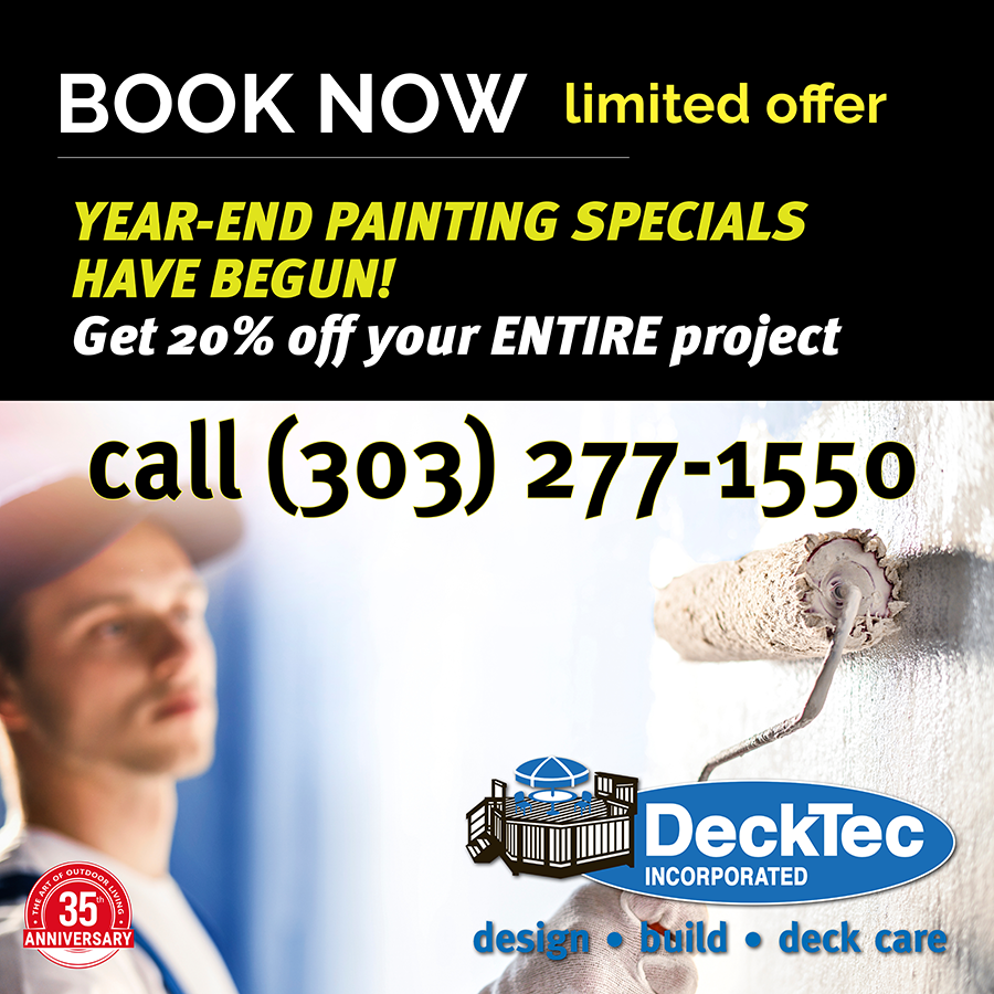 DeckTec's tweet image. COLOR YOU WINTER BRIGHT:

Refresh a single room or completely reimagine your interior -  Our crews expertly paint:

· Walls &amp;amp; Trim
· Accent Walls &amp;amp; Ceilings
· Cabinets &amp;amp; Woodwork 

Call today! (303) 277-1550

#decktec #painting #interiorpainting #decklife