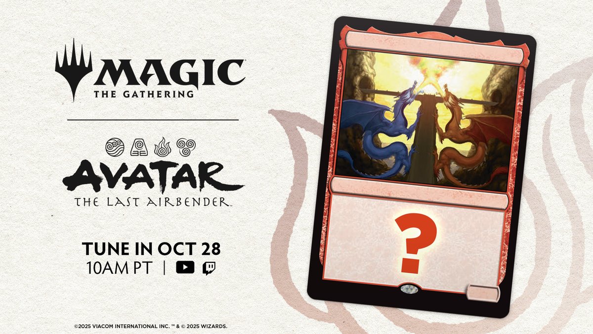 MTG_Arena's tweet image. Grab your glider and start making your way to twitch.tv/magic for the #MTGxATLA Debut! The party starts in one hour.