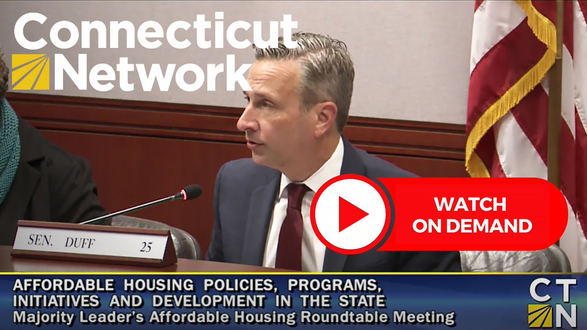 🏠🏢 Curious about affordable house in CT? Watch the recent meeting of the Majority Leader's Roundtable Group on Affordable Housing here ct-n.com/ctnplayer.asp?…. This group studies the issues and develops policy recommendations to address challenges and promote development. #ctn