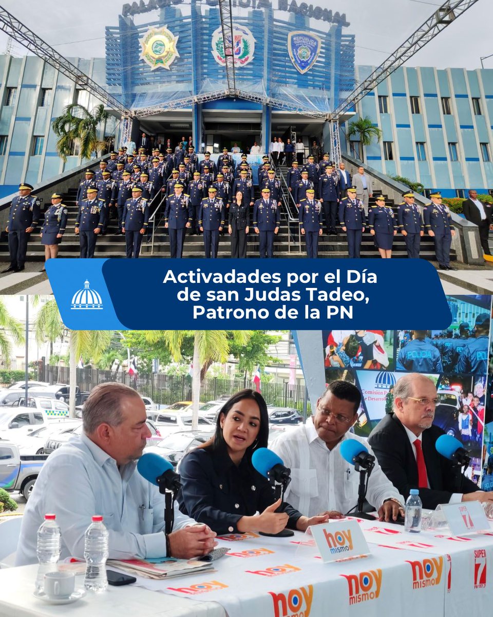 🇩🇴 En el Día de #SanJudasTadeo, patrono de la <a href="/PoliciaRD/">Policía Nacional República Dominicana</a>, la ministra <a href="/FarideRaful/">Faride Raful</a> acompañó a los agentes en una emotiva jornada desde el Palacio de la Policía Nacional, rindiendo homenaje a los héroes caídos en el cumplimiento del deber. 🙏💙
#InterioryPolicíaRD