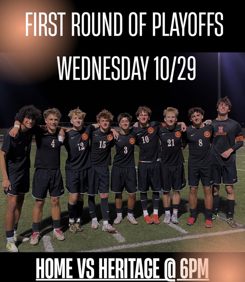 We are ready for Round 1 of playoffs! Let’s pack the stands and show our pride! 🧡🖤
Erie HS Stadium | Wednesday at 6:00 PM
#GoTigers <a href="/ErieHSAthletics/">Erie HS Athletics</a> <a href="/TigersPrincipal/">Josh Griffin</a> <a href="/goSVVSD/">Chase McBride</a>