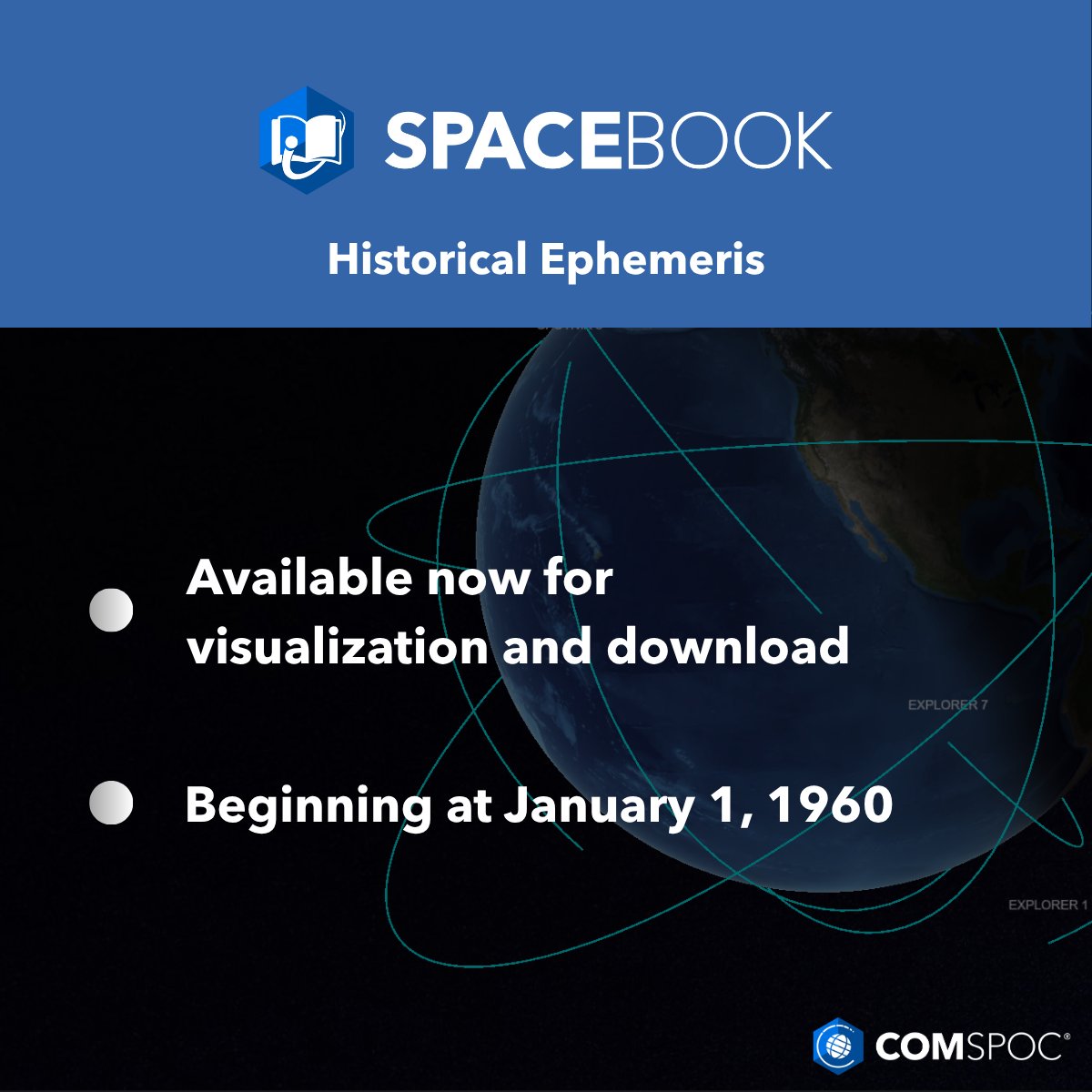 COMSPOC's tweet image. Since its launch in 2024, Spacebook.com has enabled you to visualize and download the most recent orbit information of thousands of space objects, consolidated from several reliable databases. But, we thought that was too limiting — the “recent” part, that is.

Today…