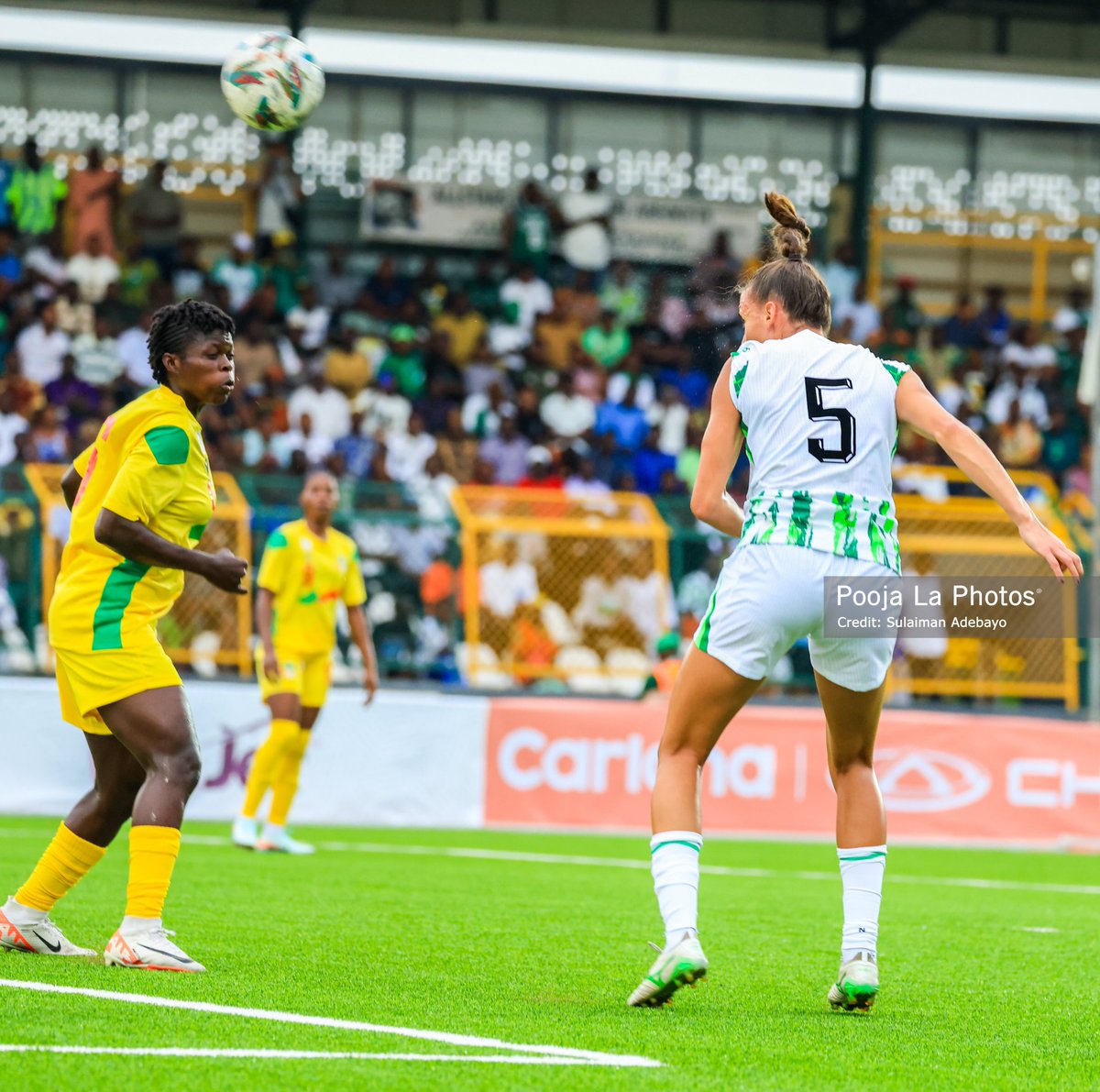 PoojaMedia's tweet image. Ashleigh Plumptre gives the Super Falcons the lead against Benin Republic. 

3-0 on aggregate.
