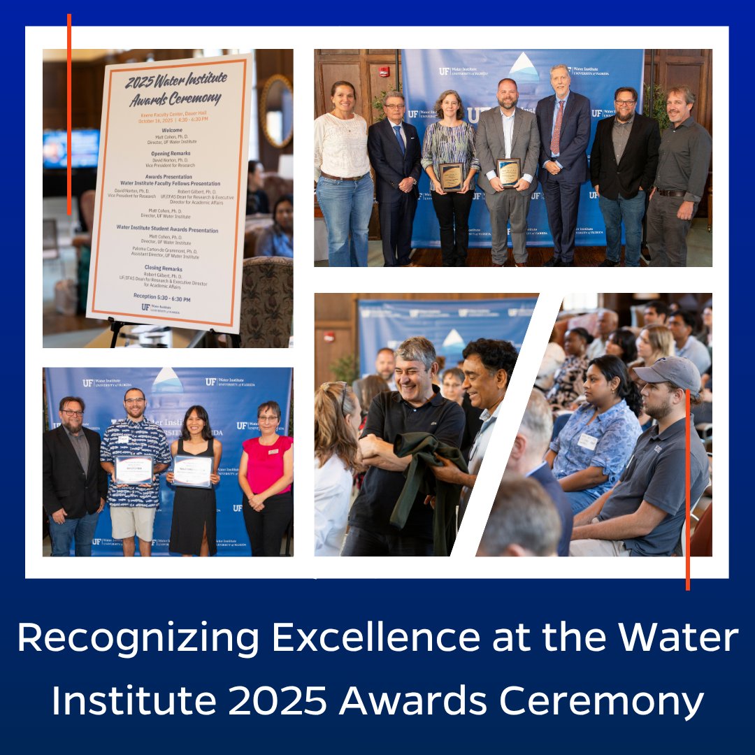 Thank you to all who attended the 2025 Water Institute Awards Ceremony! Your participation in this annual celebration of Water Institute Faculty Fellows and student award recipients made it a success.
Learn more: bit.ly/3JzdouN