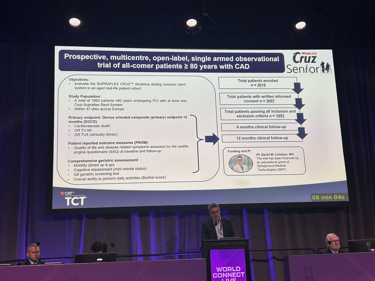 IberiaSmt's tweet photo. 🚨Live from TCT 2025. Cruz Senior Study, when stent choice becomes CRUZial. Impressive results of Supraflex DES in very elderly patients (80+ age). @shci_sec @SMTStents #TCT2025 https://t.co/khVc4FzwYn
