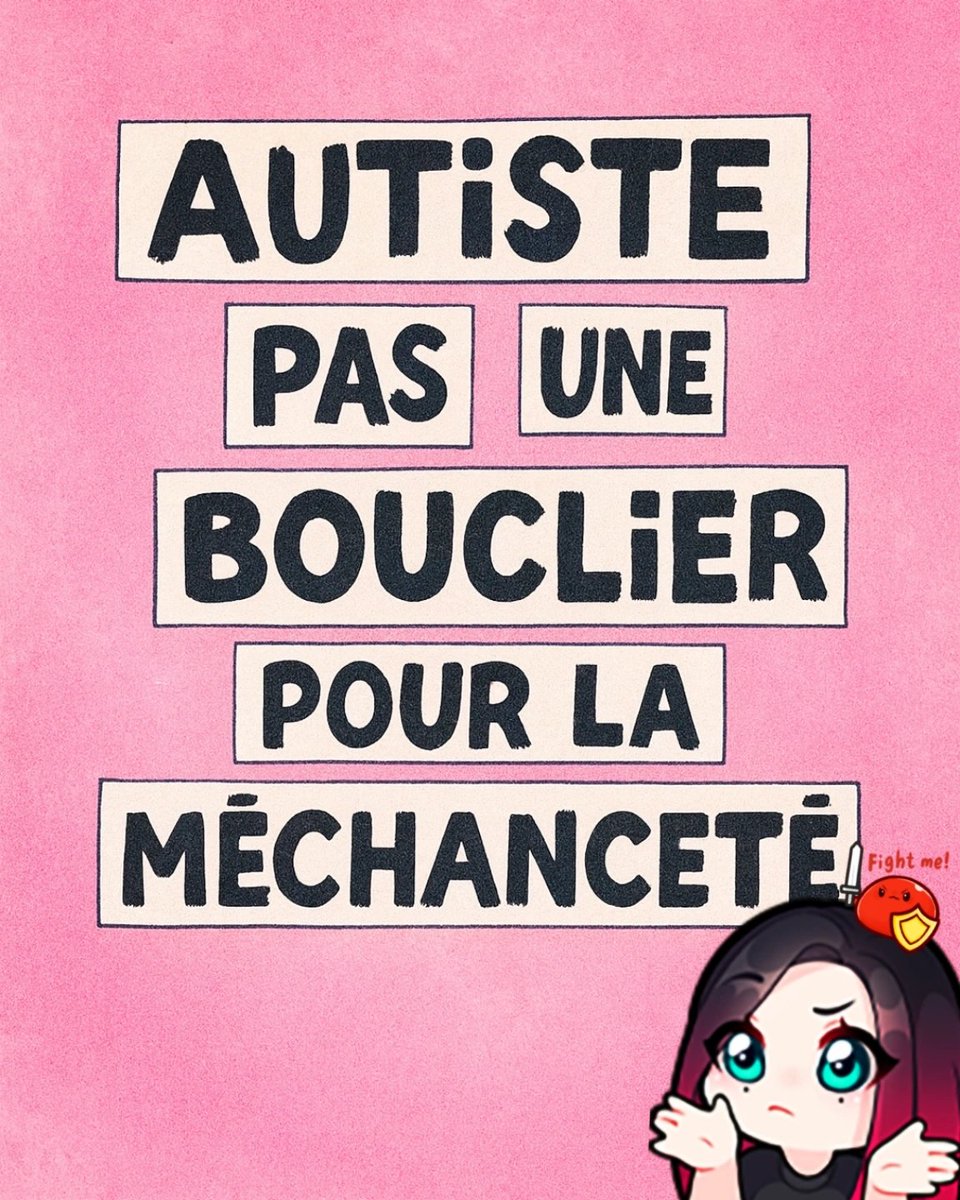 NiniCherryPop's tweet image. Ces derniers temps, je vois trop de gens se servir du mot autiste comme d’une excuse pour justifier la méchanceté, le racisme, la transphobie, l’homophobie ou d’autres comportements toxiques.

Désolé, mais non. Être autiste ne donne pas le droit d’être cruel. Ce genre de propos…