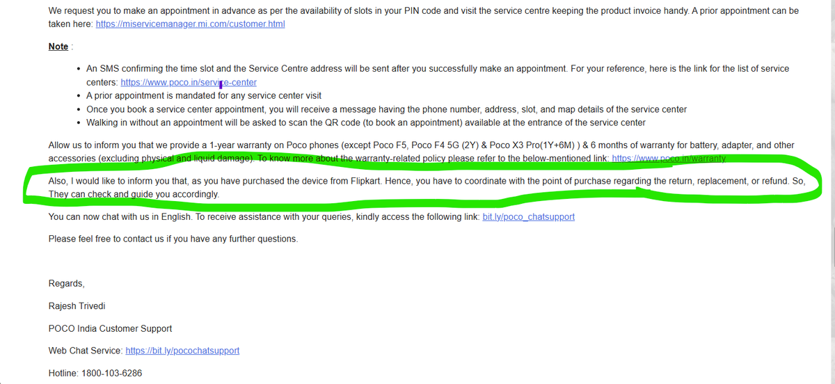 kashishvaish's tweet photo. @Flipkart I ordered a POCO phone that arrived defective. It’s been 14 days, your team keeps cancelling my replacement saying it’s under “Service Centre Action.” @POCOIndia has officially denied this over email. Who’s accountable here? #FlipkartFail #ConsumerRights https://t.co/4zgSyU2XnF