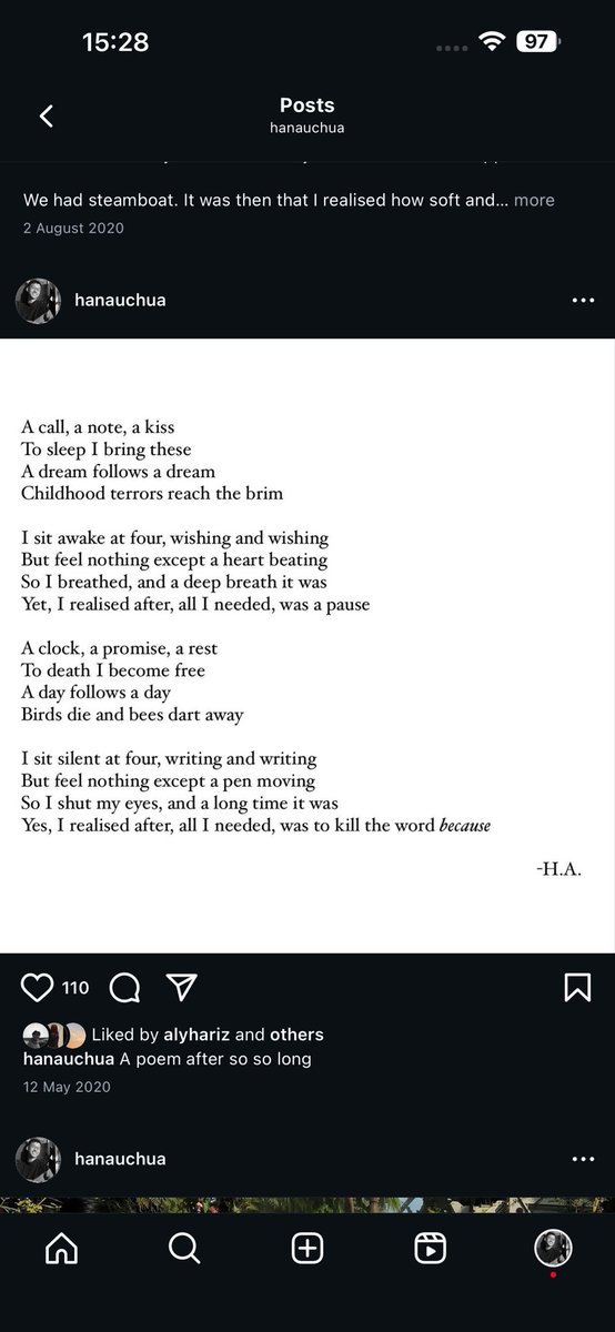 webbbbbyyy's tweet photo. @becimay I’ll keep an eye out for it and will write to you! Your essay reminded me of something I wrote and posted on Instagram almost 5 years ago. (It’s a silly little poem… ignore everything except the last line…) https://t.co/TQgm2Neq9L
