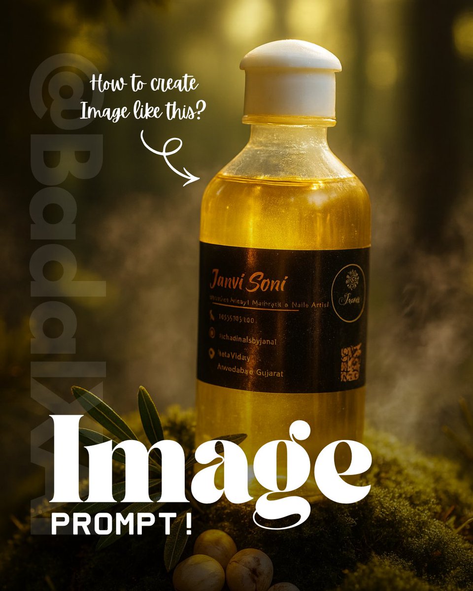 BadalXAI's tweet image. 🚀 Want your product photos to look like premium brand ads?
The kind that make people stop scrolling with cinematic lighting, soft focus, and luxury vibes?
📸 I’ve perfected a custom AI prompt that transforms any ordinary product shot into a high-end visual masterpiece.
💬…