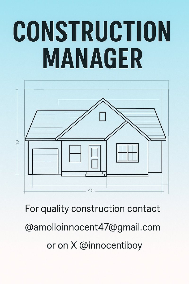 Hello there, INNOCENT here a construction manager and also a building plan designer
For all your construction needs feel free to contact me through my x account <a href="/Inno_centiboy/">lnno</a>  or through my email address on the poster below