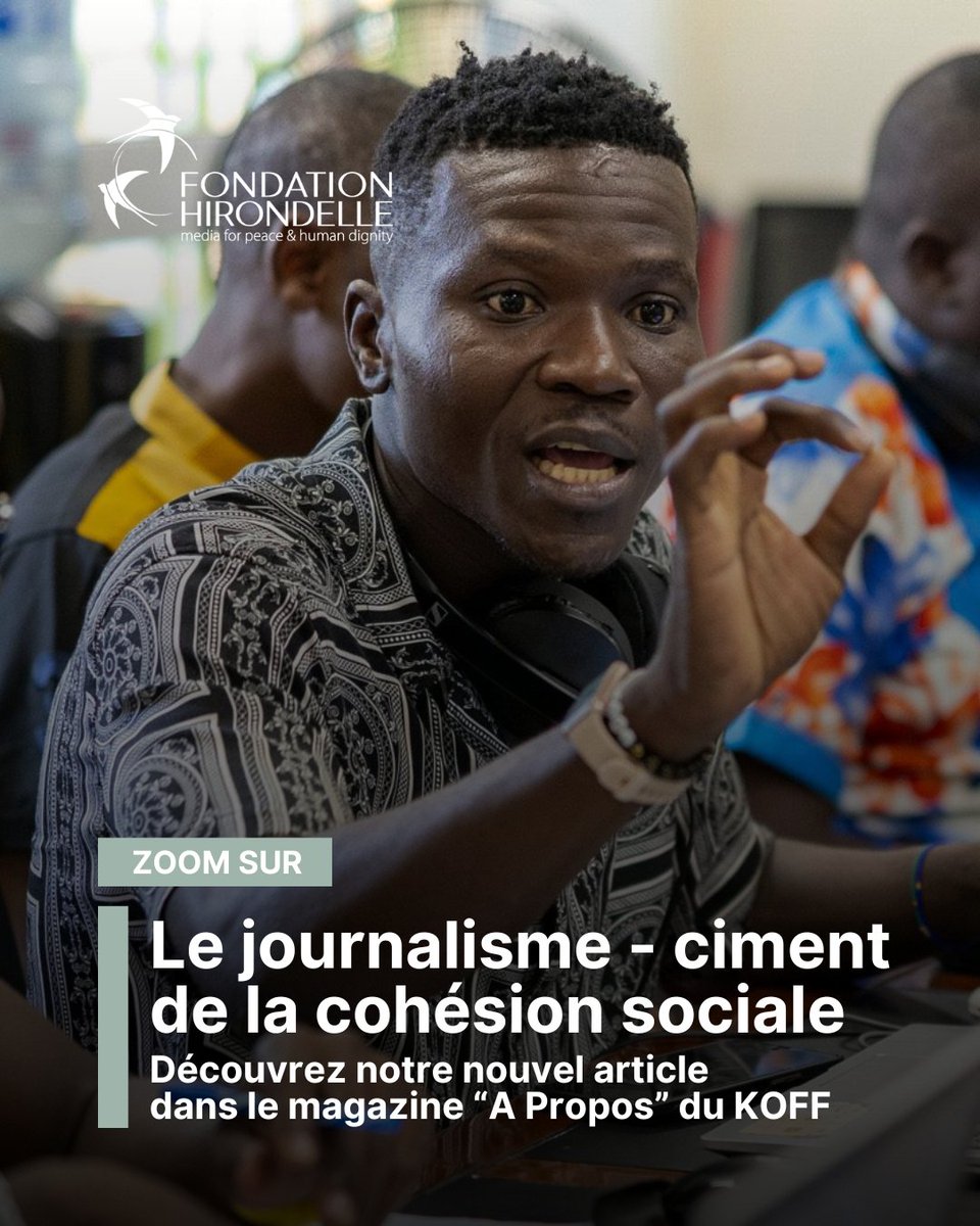 📰 Quel rôle joue un journalisme rigoureux, inclusif et responsable dans la construction de la #cohésionsociale ? 

Notre dernier article dans le magazine "A propos" de <a href="/PlattformKOFF/">KOFF</a> 𝗔̀ 𝗹𝗶𝗿𝗲 𝗶𝗰𝗶 : 
🇫🇷: hirondelle.org/fr/le-journali… 
🇬🇧 hirondelle.org/en/sports-jour…

<a href="/RadioNdekeLuka/">Radio Ndeke Luka</a>