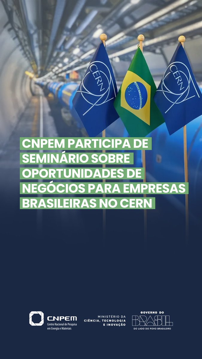 CNPEM's tweet photo. CNPEM participa de seminário sobre inserção da indústria nacional nas licitações internacionais do @CERN. O evento é promovido pela @Finep e acontecerá na sede da fundação, no Rio de Janeiro, dia 6/11.
Mais informações: https://t.co/mXBgciALmd
#CNPEM #MCTI #FINEP #CERN https://t.co/u4jsceVpNv