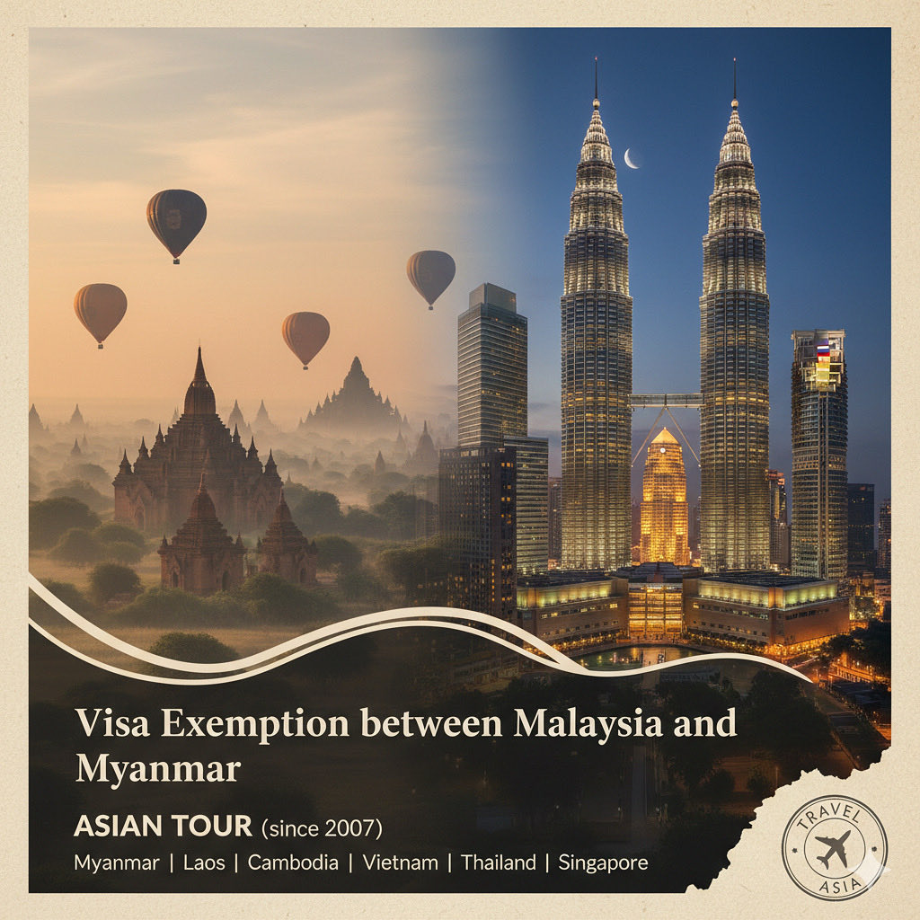 Asian_Tour's tweet photo. 🇲🇾Visa-Free Travel Announcement for Malaysian Travelers! 🇲🇲💫

We are pleased to share great news from the Ministry of Hotels and Tourism (MOHT), Myanmar.
Starting from 1 October 2025, Malaysian ordinary passport holders can enjoy a 14-day visa exemption when visiting Myanmar! https://t.co/X07zV2qy0Y