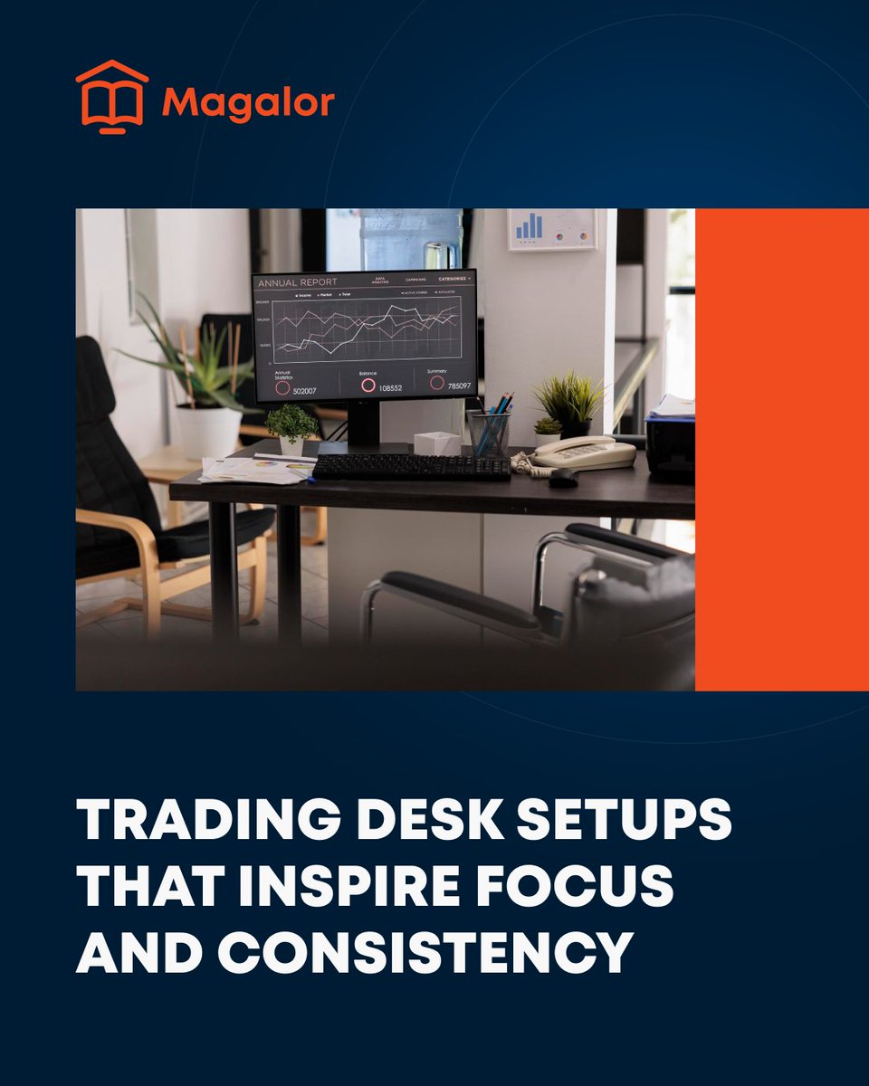 magalorcom's tweet image. Inspiring trading desk setups: 
⬛️ Clean for focus 
⬜️ Good lighting 
🟧 Comfortable tools. 

A tidy laptop can be as effective as multi-screens. Where’s your setup? 

#TradingDesk #LearningEnvironment #MagalorCommunity #FocusAndConsistency #WorkspaceInspiration