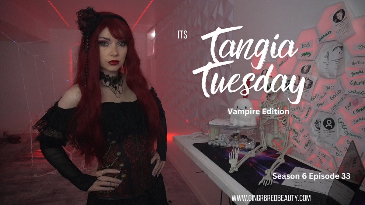 Its TANGIA Tuesday! And the theme is all things #VAMPIRE!  Do you have what it takes to get on the sticker pack? Lets find out. #live on #twitch in 15 twitch.tv/gingrbredbeauty
#repost for #giveaway entries!