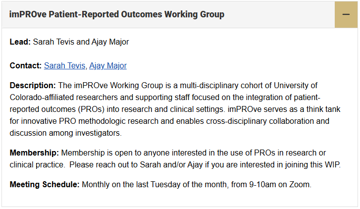 This morning's meeting of our monthly <a href="/ACCORDSResearch/">ACCORDS - Health Research</a> imPROve Patient-Reported Outcomes Working Group. Phenomenal group of <a href="/CUAnschutz/">University of Colorado Anschutz</a> <a href="/CUCancerCenter/">CU Cancer Center</a> <a href="/NursingCU/">CU Anschutz College of Nursing</a> investigators working on new quality of life studies. #HRQoL medschool.cuanschutz.edu/accords/resear…