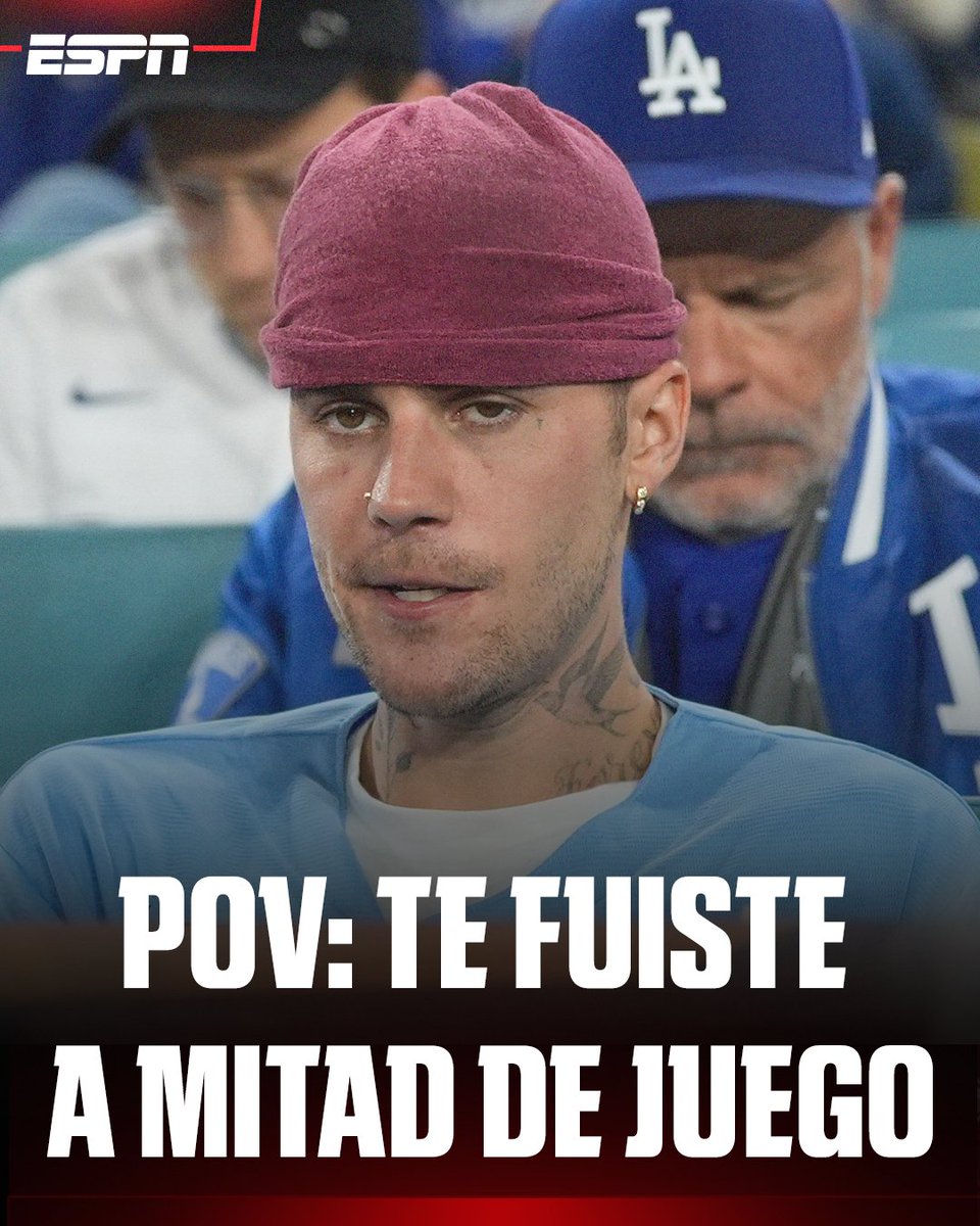 😅 Alguien puede pensar en Justin Bieber.

Se fue en la séptima entrada y aparte perdió su equipo. 

#WorldSeries