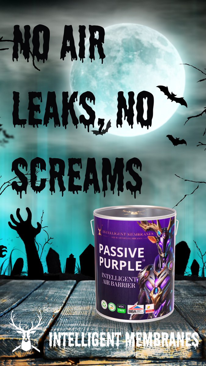 IntelligentMemb's tweet image. 👻 Don’t let your build become a horror story.
Seal out leaks, chills &amp;amp; creeps with Intelligent Membranes.
#PassivePurple #Sustainability #Halloween2025
