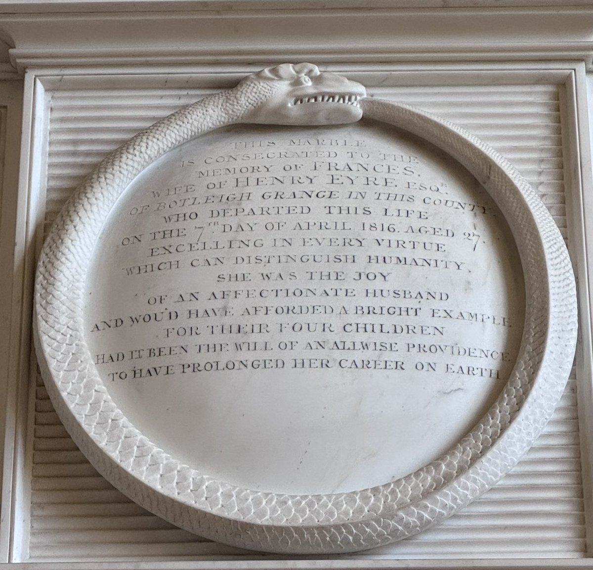 whitegoldsword's tweet image. An Alchemical #Ouroboros, the self-eating snake of eternity. As seen in an 19th century memorial at Winchester Cathedral. 
And my silver Ouroboros!