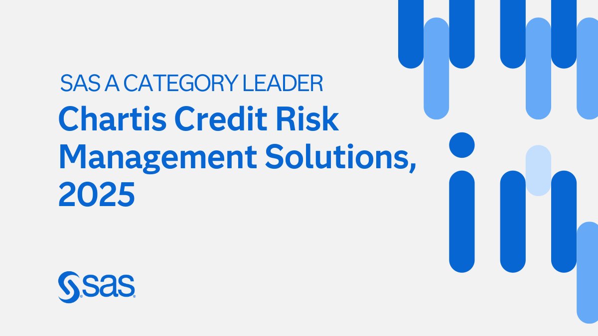 SAS is a leader in 7 credit risk management categories, based on a vendor analysis by Chartis Research 👏. 2.sas.com/60127DpJG
