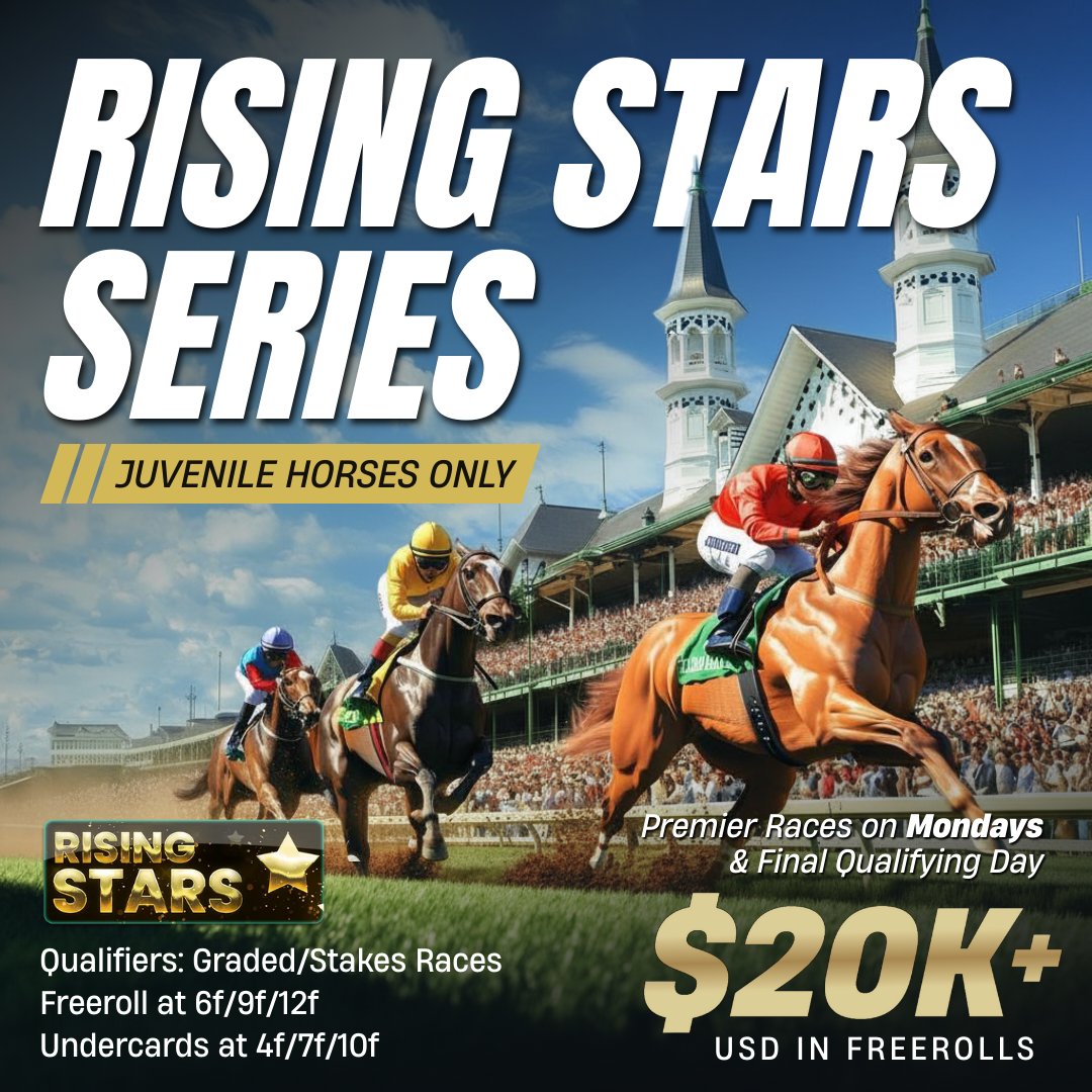 Another series to highlight for our new players on <a href="/solanamobile/">Seeker | Solana Mobile</a> week!

The Rising Stars series for 2yr old horses sees the next wave of future champions competing for the juvenile title. 

12 finals races with $1,500 USD in each prize pool. G your contender today!

Read more 👇