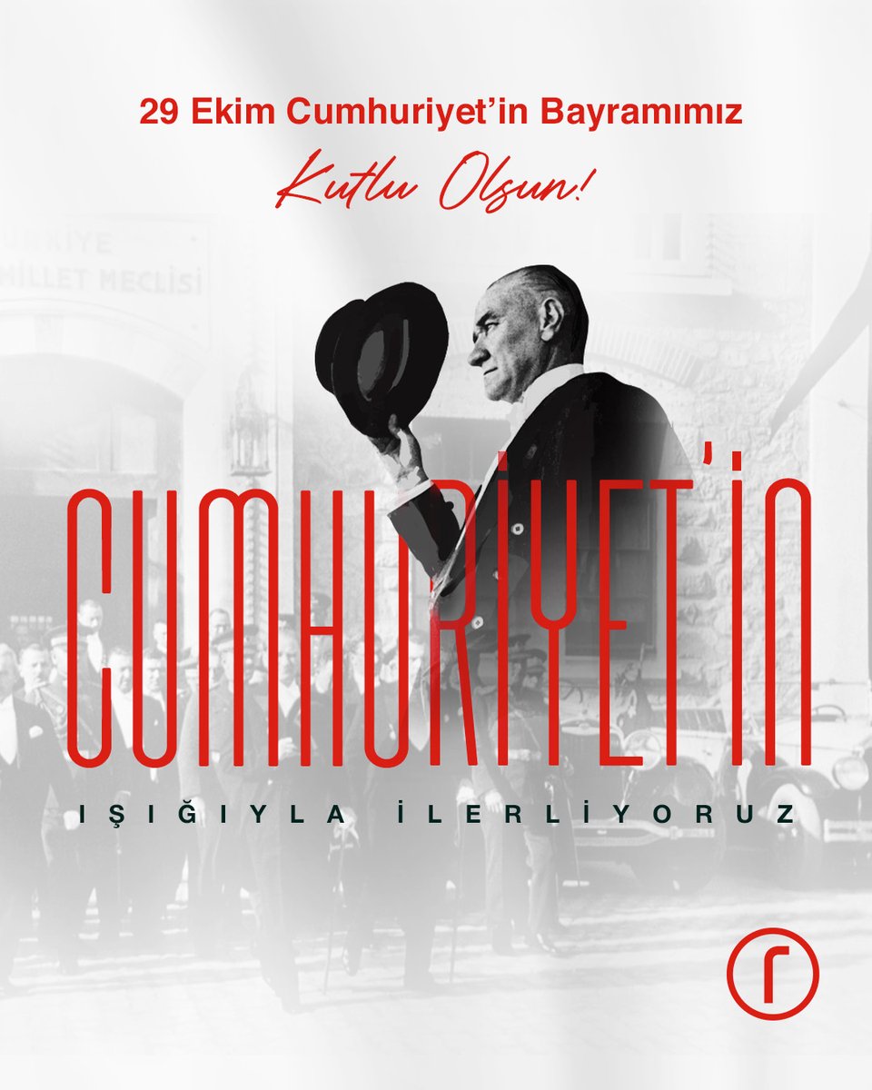 Cumhuriyet umuttur, gelişimdir, yeniliktir, üretmektir, çalışmaktır…

Mustafa Kemal Atatürk’ün vizyonuyla geleceğe aktardığı en değerli miras olan Cumhuriyet’in ışığıyla ilerliyoruz. 

29 Ekim Cumhuriyet Bayramımız kutlu olsun! 🇹🇷 

#RYD #29Ekim #CumhuriyetBayramı