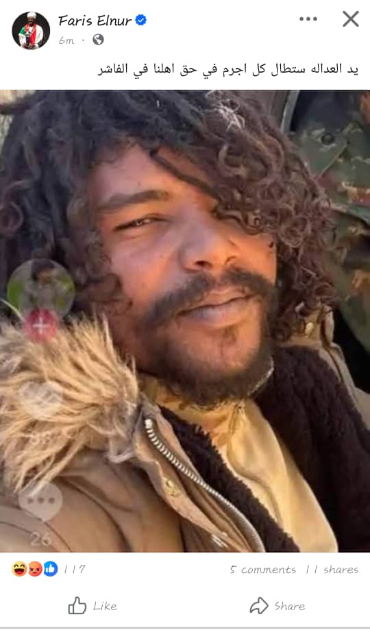 تنسيق  بين  " لا للحرب "  ومجموعة "تأسيس"  لتبرئة مليشيا الدعم السريع من  الجرائم التى ارتكبتها بعد  سيطرتها على مدينة الفاشر بولاية شمال دارفور  وتصويرها  على أنها " انتهاكات فردية "