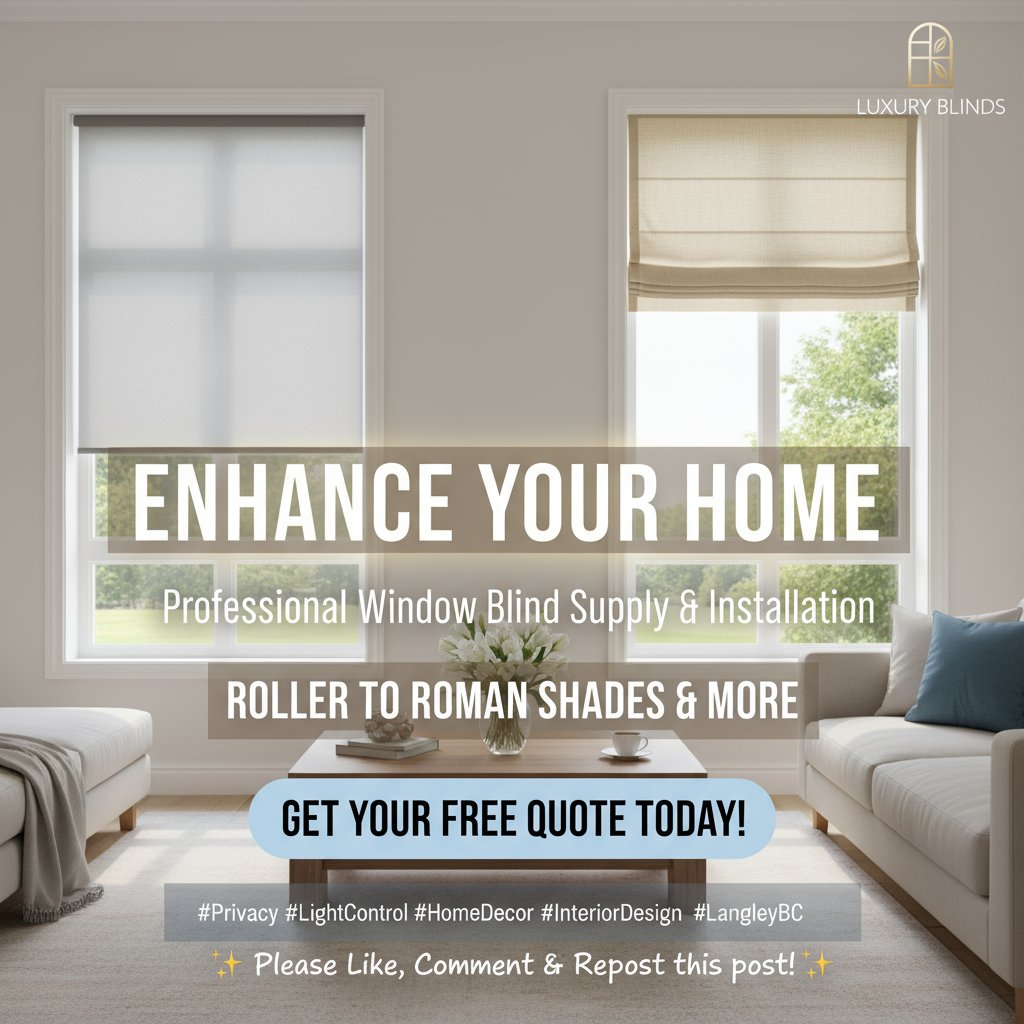 l_wrestoration's tweet image. Enhance your home with our professional window blind supply &amp;amp; installation service. We offer a wide selection of blinds, from roller to roman shades. Get your free quote today! ✨ #Privacy #LightControl #HomeDecor #InteriorDesign #LangleyBC 𝗣𝗹𝗲𝗮𝘀𝗲 𝗟𝗶𝗸𝗲, 𝗖𝗼𝗺𝗺𝗲𝗻𝘁 &amp;amp;…