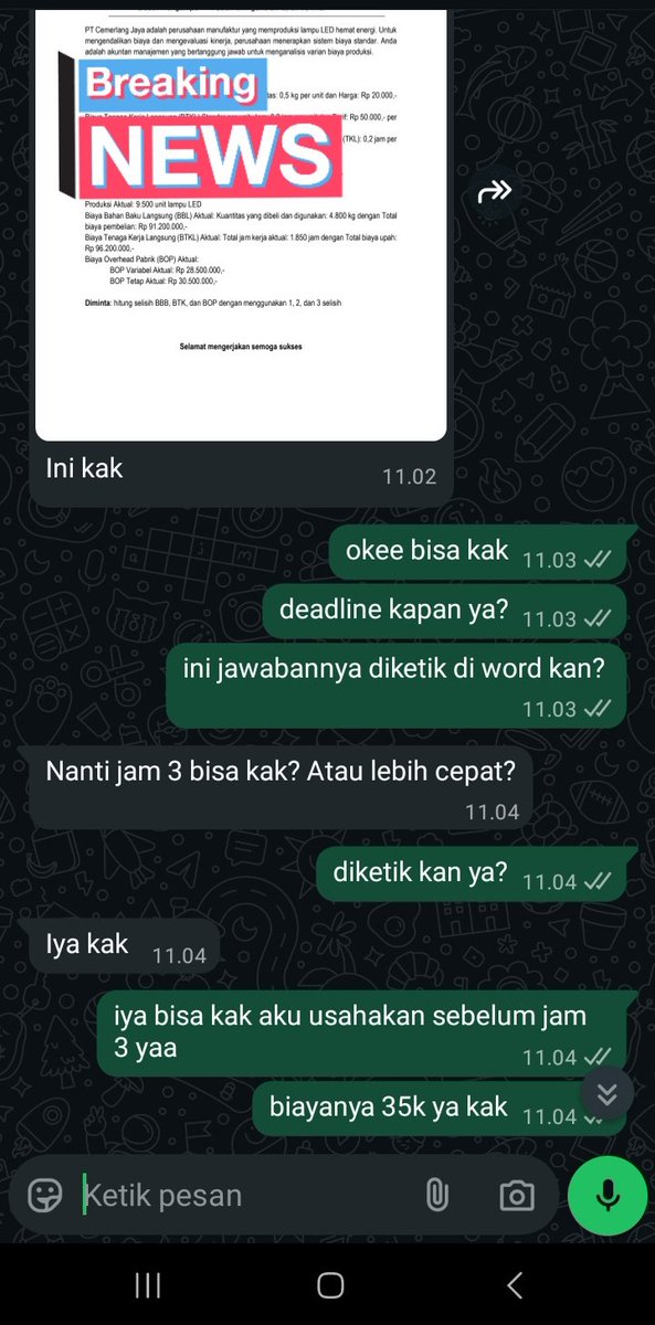📌JOKI TUGAS AKUNTANSI BIAYA
Halooo aku open setiap hari yaa guyss🤩
Menerima segala tugas,testi sudah banyak,fee diakhirr!!! 
#zonauang #jokitugas
