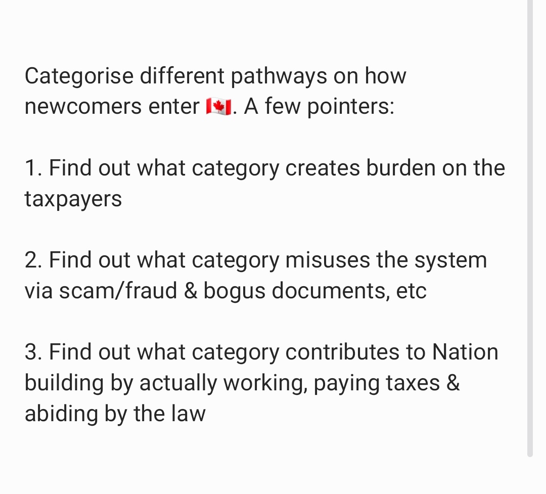 LazyChora's tweet image. To #Canada,

Definition of #Immigration in today's times - A word, misused &amp;amp; twisted by the haters in every possible way.

Categorise newcomers (check the image 👇🏻), &amp;amp; then fix what's actually broken.

#CanadaFirst #CanadaImmigration #migrants #MigrationRules #immigrationreform