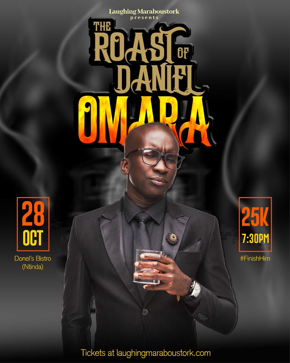 Tonight, I host The Roast of <a href="/OmaraDanielol/">#The_LOL_Model</a> at Donel’s Bistro (Ntinda). I have my odi ready. Tickets at laughingmaraboustork.com