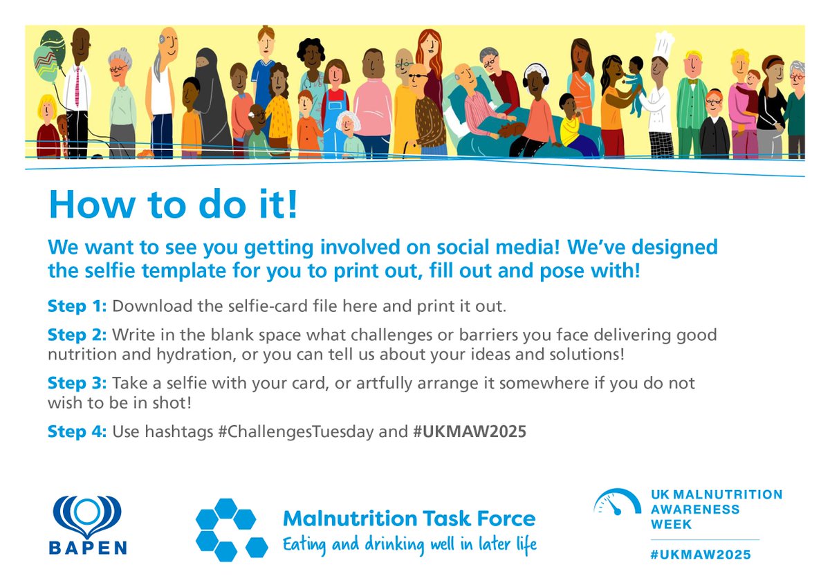 MalnutritionTF's tweet photo. 💬 #ChallengesTuesday & Solutions on 18th Nov is your chance to speak up!
We want to hear from YOU - what challenges do you face supporting people’s nutritional care in your community? Share your experiences and best practice solutions to help us highlight what needs to change. https://t.co/WSBnr1Olij