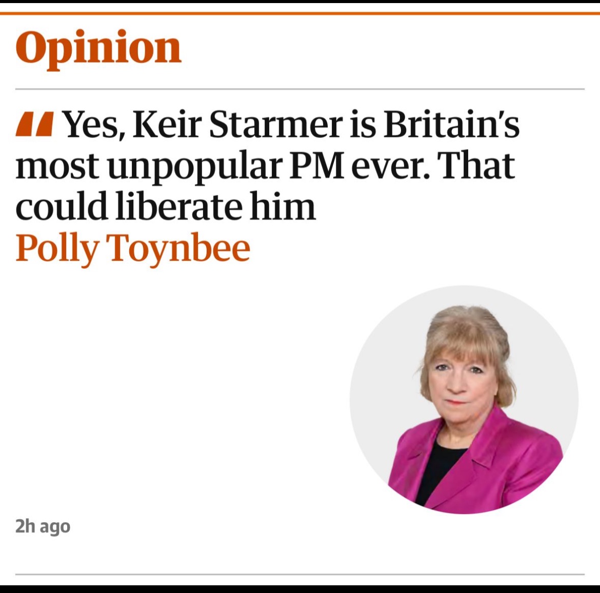 “Yes, Keir Starmer is Britain’s most useless PM ever. Could that be his great strength?”

Another triumph Polly