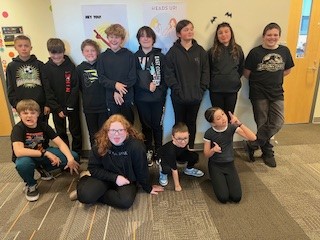 Ms. Klemm and Mr. Beachly's students enjoying Midnight Monday at RAMS for Spirit Week 🕷🌚  #GirardBuzz