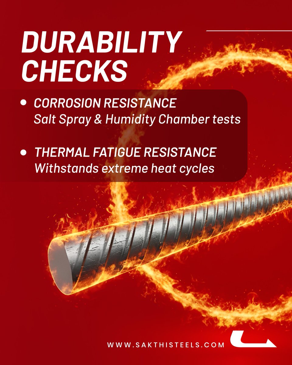 SriDurgaTmt's tweet image. Sri Durga TMT Fe550UD stands apart with strength tested, durability proven, and safety certified.

#Sridurgatmt #Fe550UDtmt #TrustedSteel #tmtbars #Construction #tmtsteel #MadeInIndia #Rods #Rebars #steel #strongsteel #buildingmaterials #tmt #tmtdealers #tmtdistributors