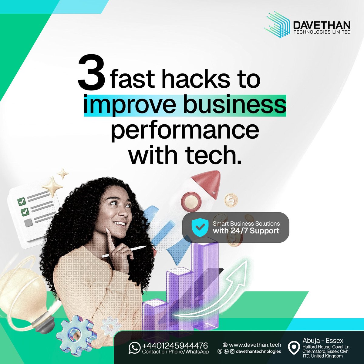 Davethan_Tech's tweet image. Want to boost your business performance fast?
Here are 3 tech hacks to take your efficiency and profits to the next level.
-Optimize your operations
- Automate routine tasks
- Use smart data insights
Smart, simple, and game-changing! 
#businesstips #techsolutions #davethantech
