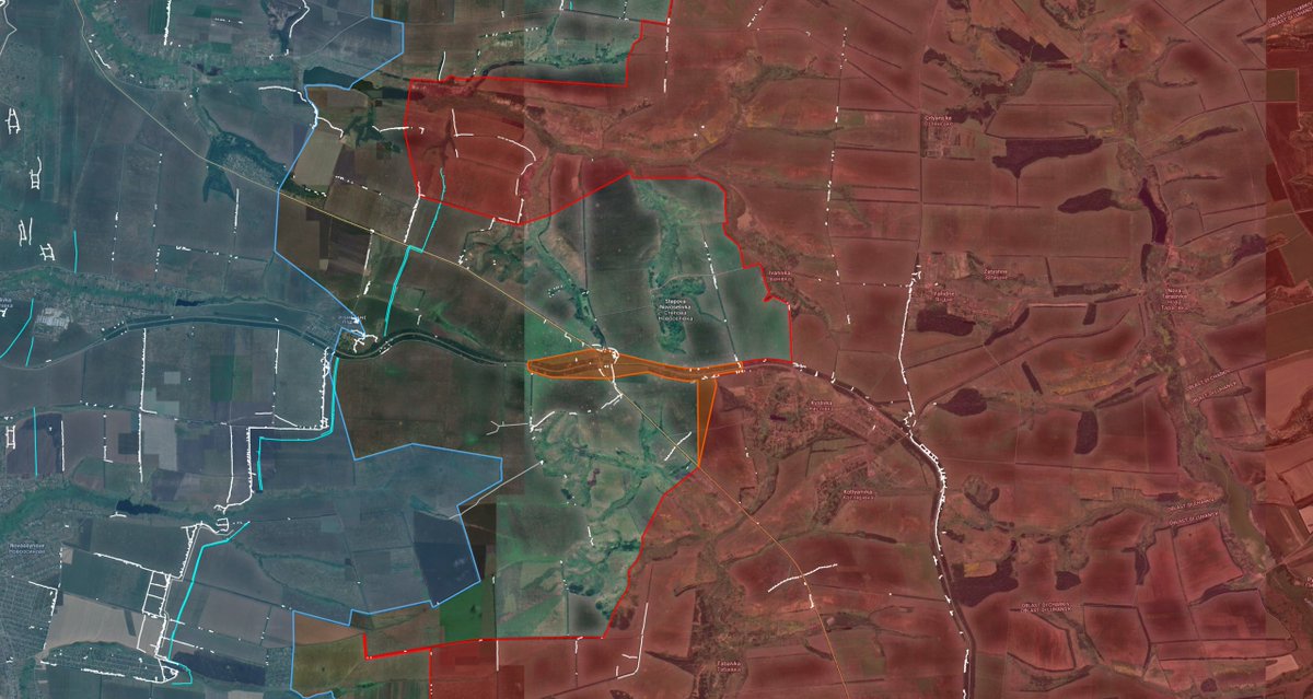 Ukrainian forces completed the clearing of the Kucheriv Yar pocket and advanced east of Nove Shakhove, while the Russians advanced west of Stepova Novoselivka.