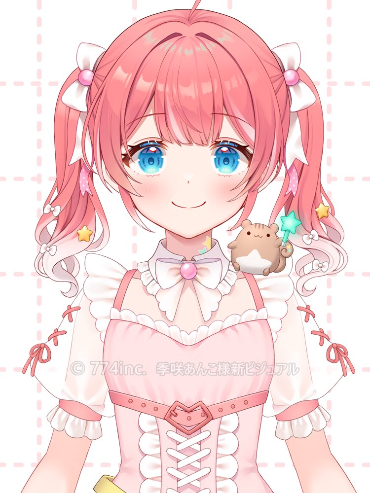 white_neige's tweet image. ななしいんく所属、季咲あんこ様の新ビジュアルを担当させて頂いております🌸🐿️✨
よろしくお願いいたします！
#季咲あんこ新ビジュアル