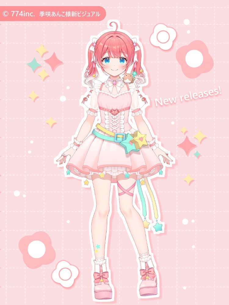 white_neige's tweet image. ななしいんく所属、季咲あんこ様の新ビジュアルを担当させて頂いております🌸🐿️✨
よろしくお願いいたします！
#季咲あんこ新ビジュアル