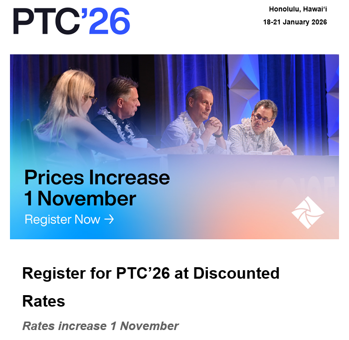 PTC’26 Discounted Rates Expire 31 October – Register Today

ptc.org/ptc26/?utm_sou…
<a href="/PTCouncil/">PTC</a>