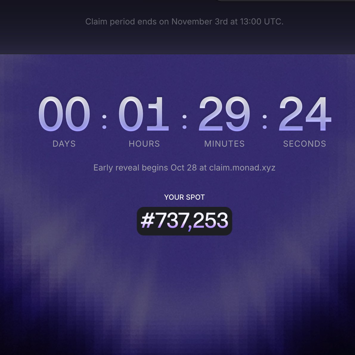 It's 1hr to the Monad Airdrop Allocation.

Now there are only 4 tiers: 
- Mid but we like you 
- Permanent underclass 
- You're cooked 
- Community last

Also, some people who weren't eligible are eligible now. 
Finally, some persons' ranks got upgraded and downgraded. Recheck