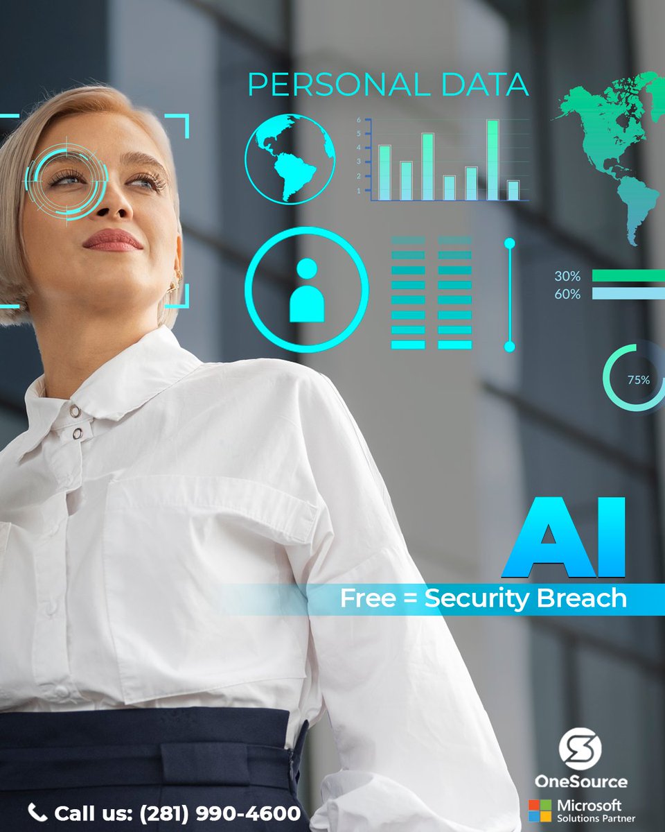 OneSourceCloud's tweet image. Free AI tools may seem appealing, but they put your business at risk
❌ Uncertain data storage
❌ Weak security
❌ Lack of compliance

With Microsoft 365 Copilot, your business data stays secure inside your Microsoft environment, backed by enterprise-grade security and compliance